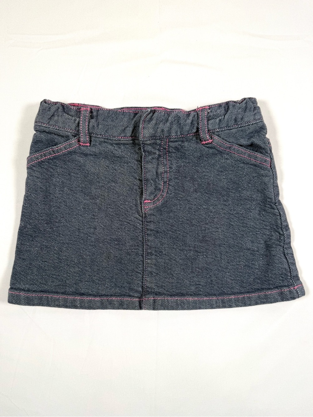 VINTAGE GAP Girls Denim Mini Skirt 3 Y2K 2001 Pink Stitching Retro Boho Western